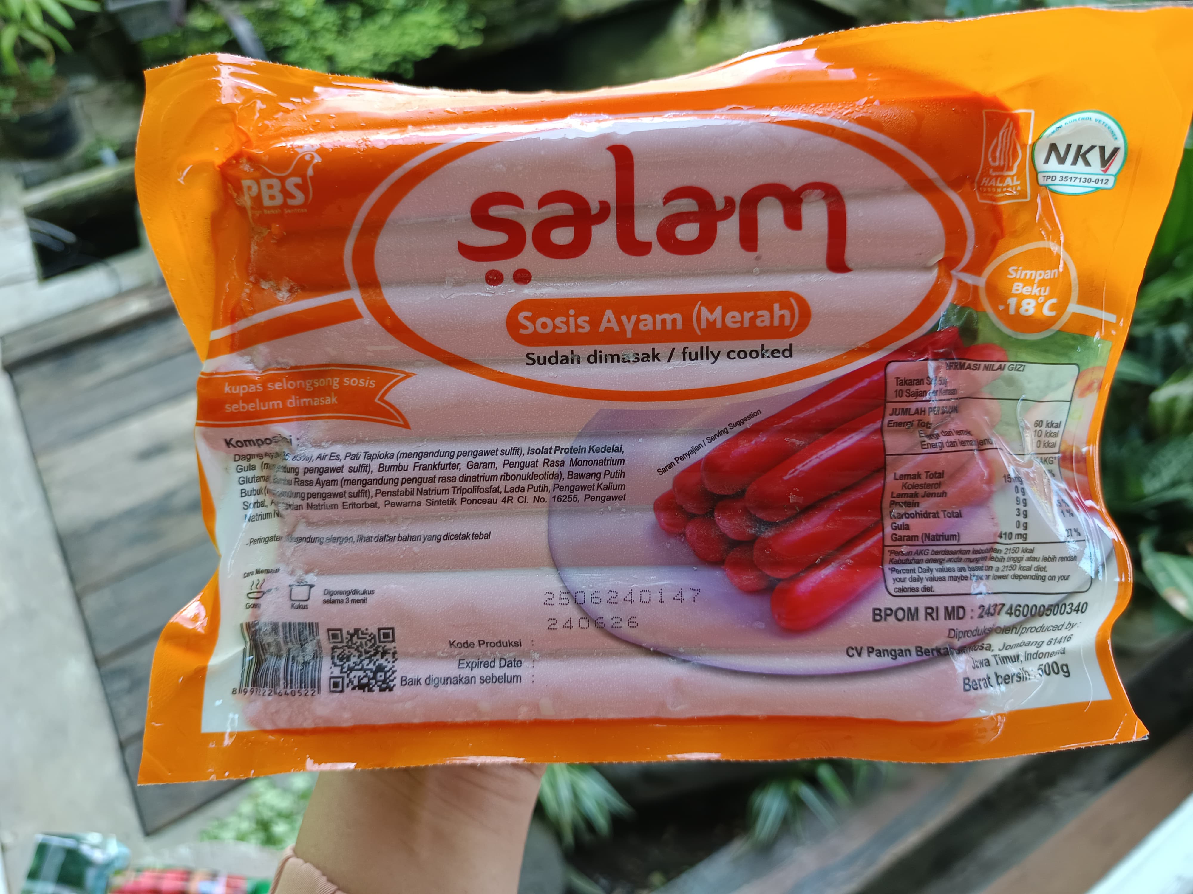 Sosis ayam ( merah ) Salam 500gr